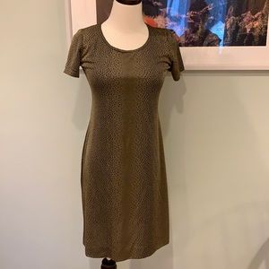 Vintage Black & Tan Leopard Stretchy Tshirt Dress